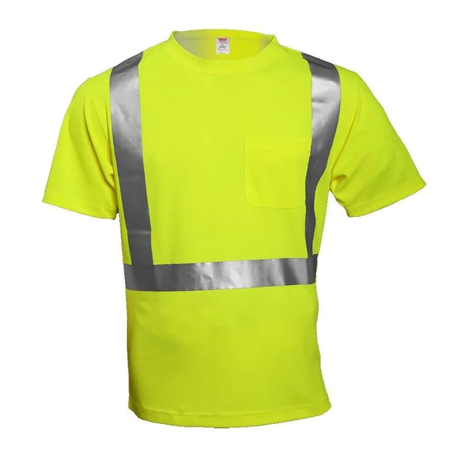 Tingley Rubber Short Sleeve Job Sight Class 2 High Visibility T -Shirt - Fluorescent Yellow/ Green