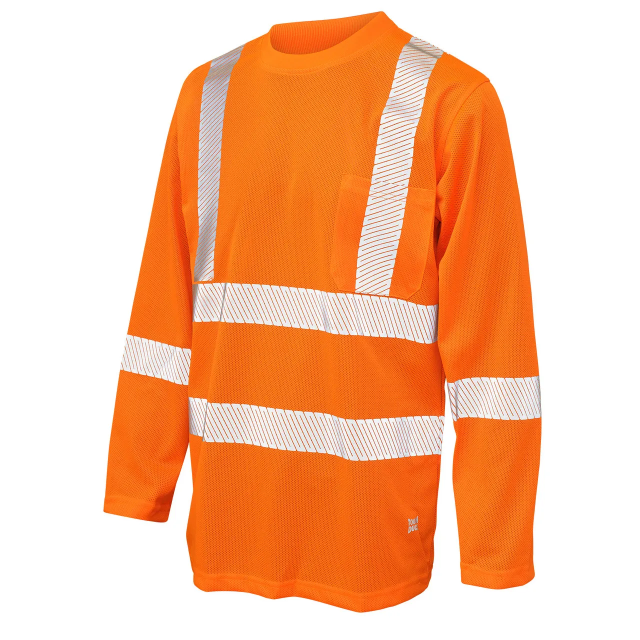 Tough Duck Class 3 Hi Vis X-Back Long Sleeve T-Shirt with Pocket and Segmented Tape ST081