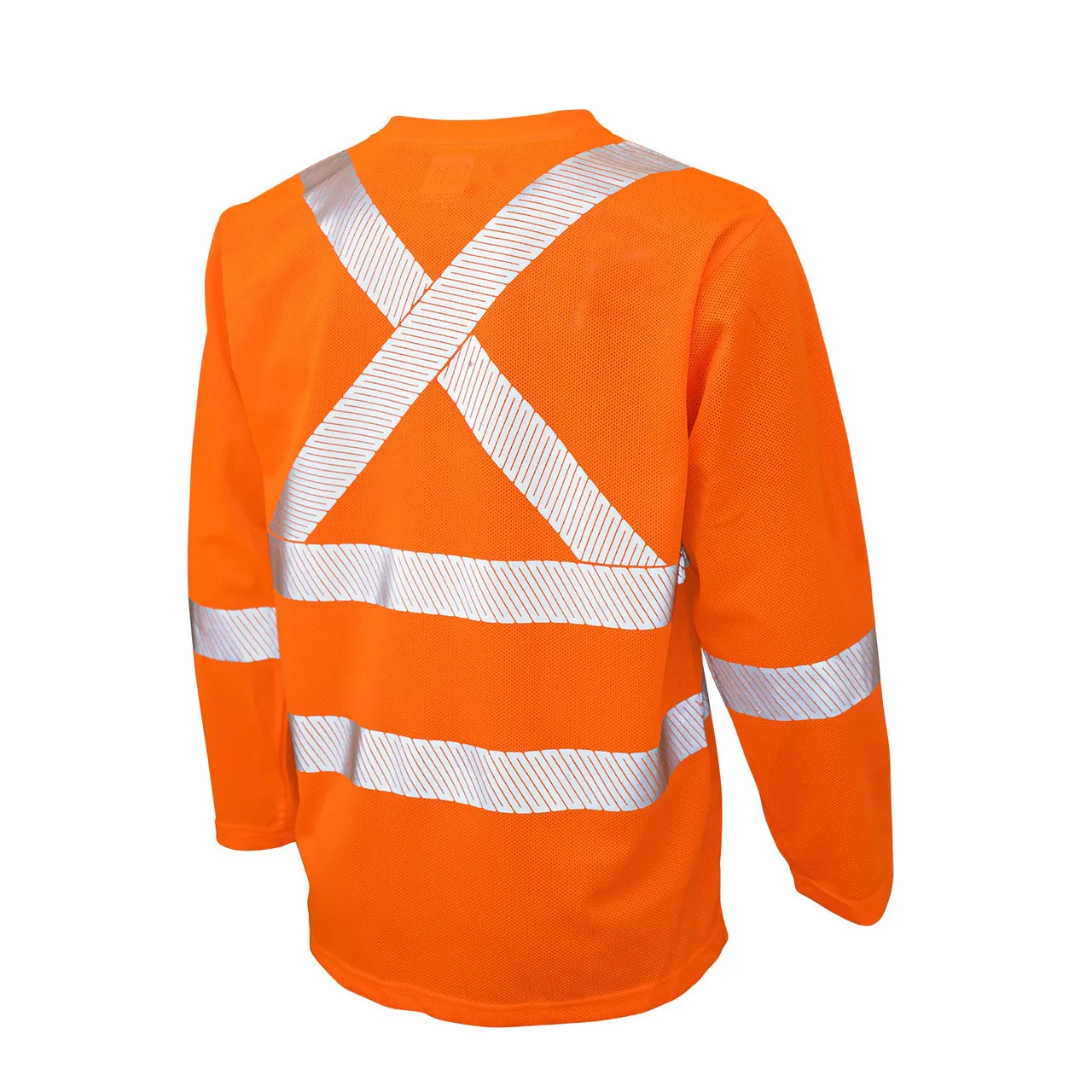 Tough Duck Class 3 Hi Vis X-Back Long Sleeve T-Shirt with Pocket and Segmented Tape ST081