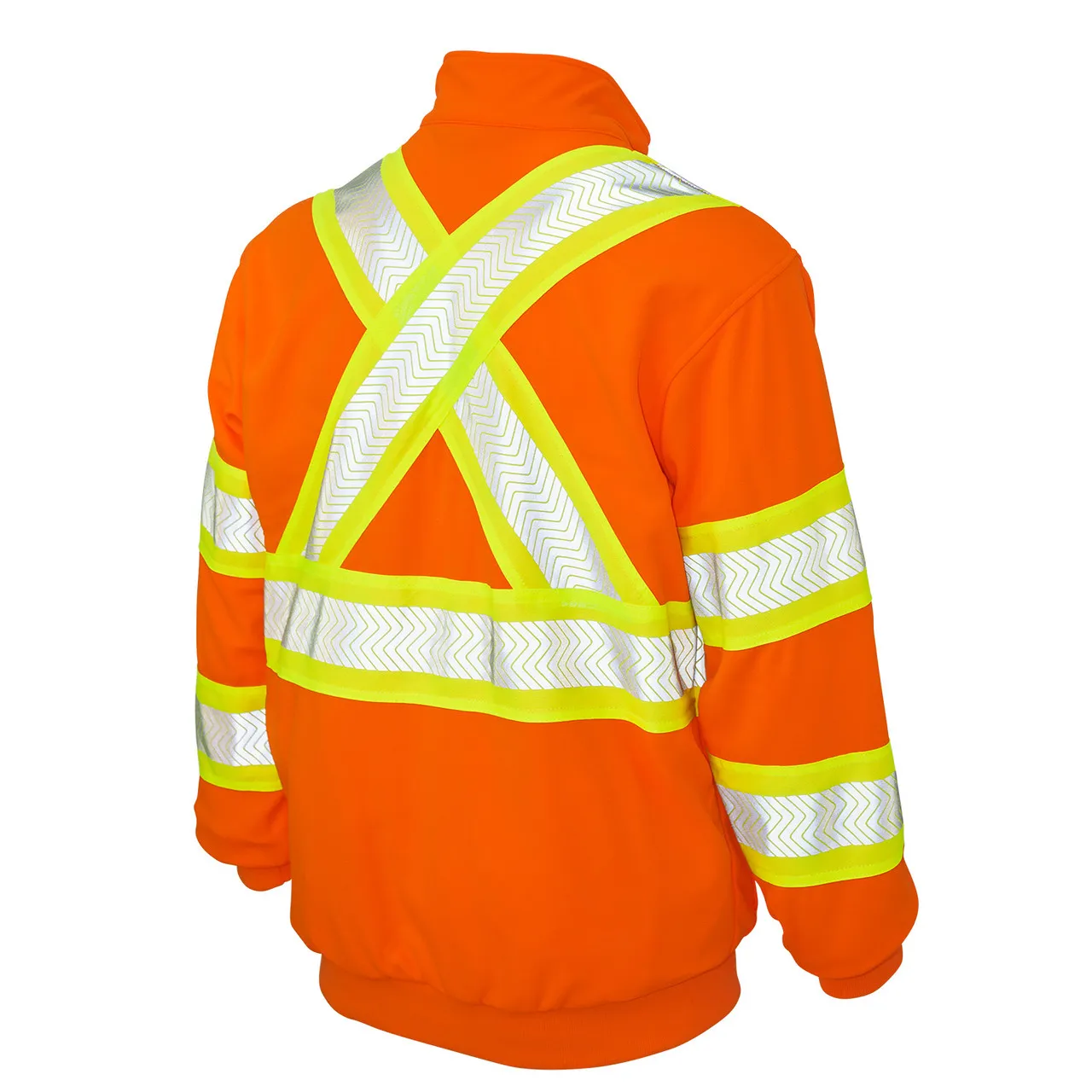 Tough Duck Class 3 X-Back Hi Vis Segmented Orange Pullover with Zip SJ19