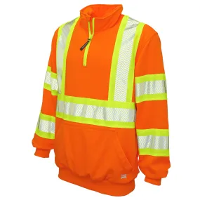 Tough Duck Class 3 X-Back Hi Vis Segmented Orange Pullover with Zip SJ19