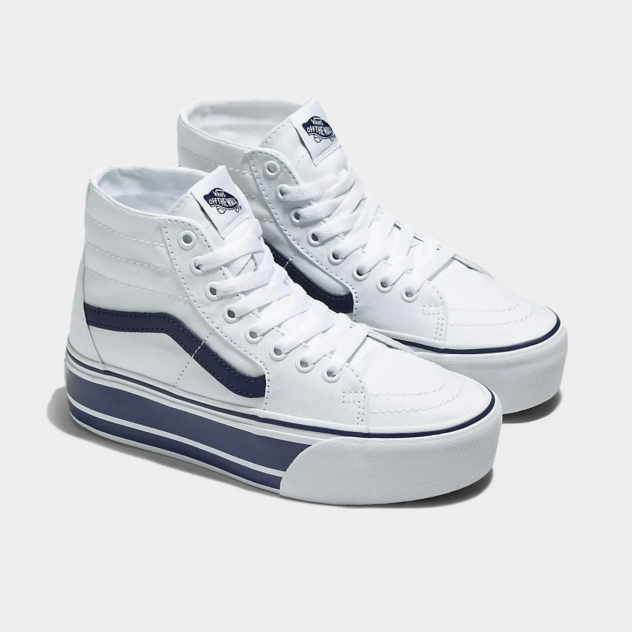 Vans Women's SK8-Hi Tapered Stackform Sport Stripes Navy / True White