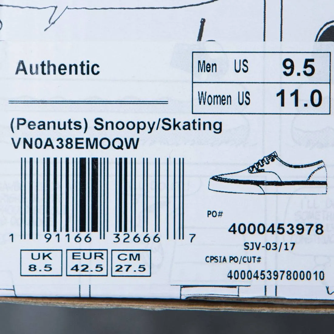 Vans x Peanuts Men Authentic - Snoopy Skating (blue)