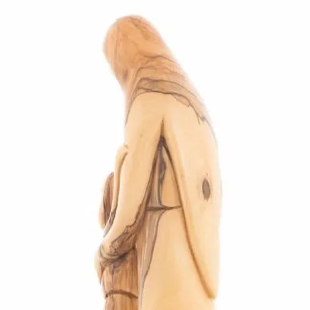 Virgin Mary Hugging Her Son Jesus (Abstract), 11 Carved from the Holy Land Olive Wood