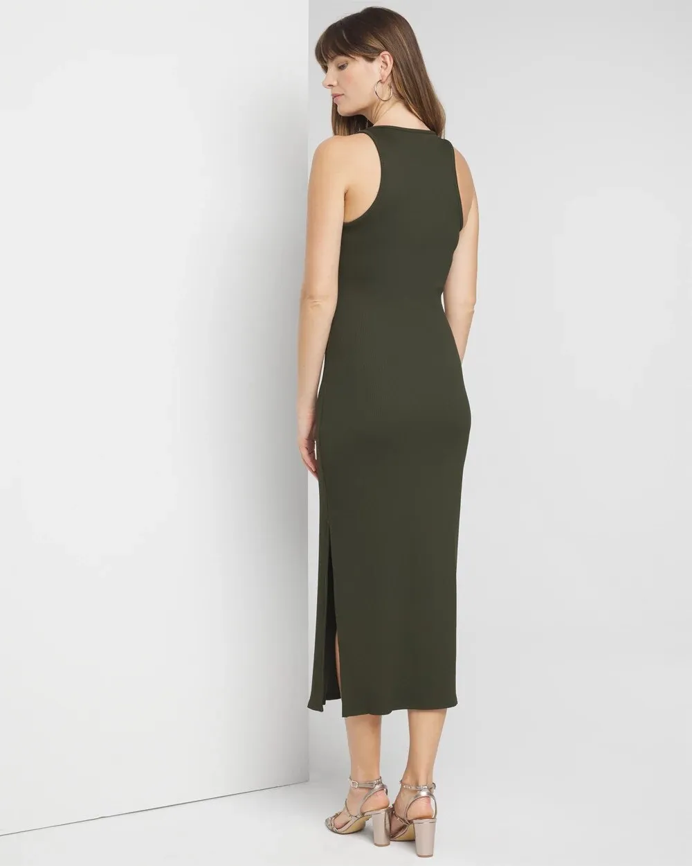 WHBM® FORME Rib Sleeveless Midi Dress