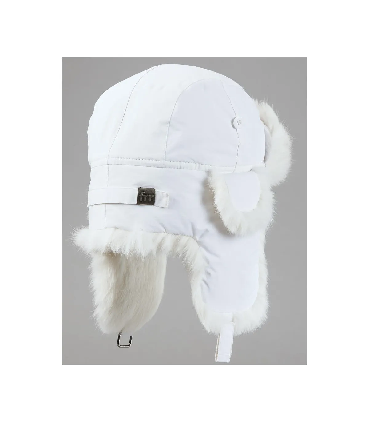 White B-52 Aviator Hat with White Rabbit Fur for Men: FurHatWorld.com