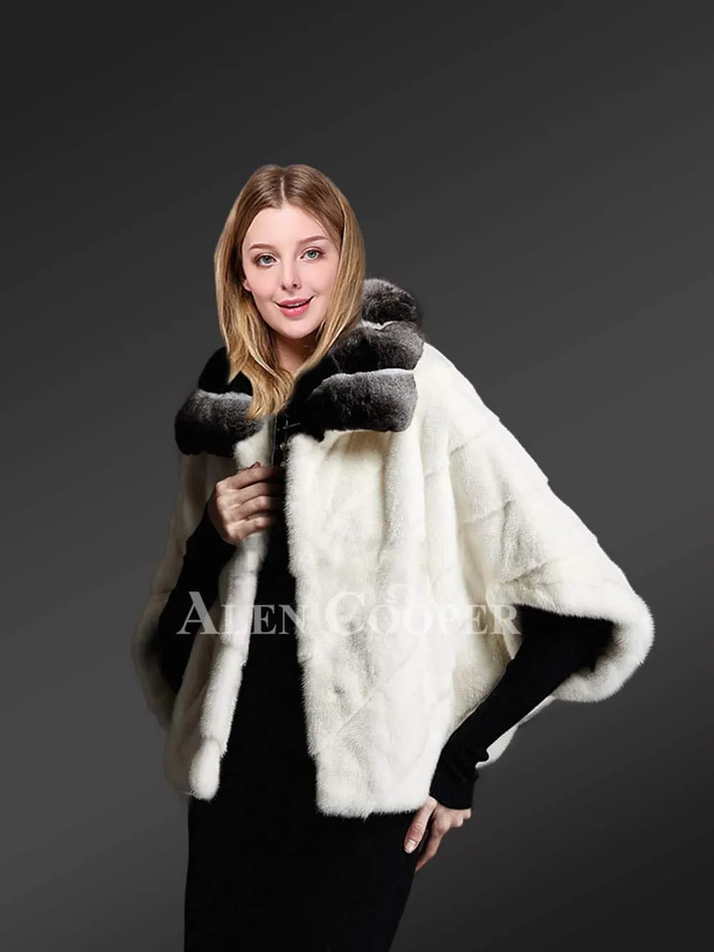 White cropped mink fur dressing item for ladies to renew fashion trends