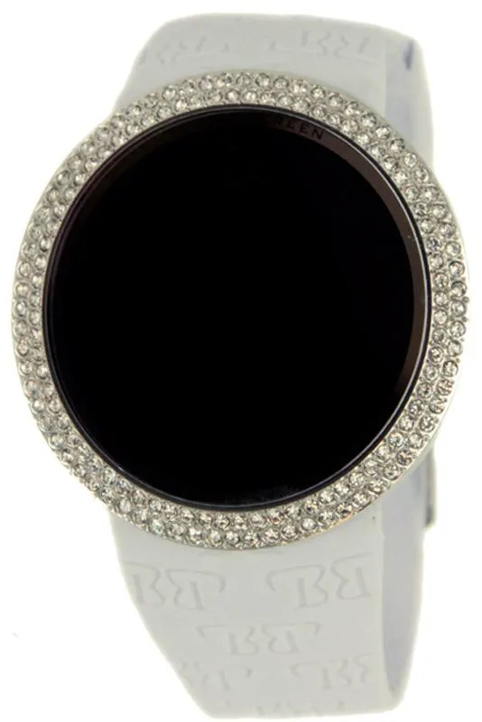 White Touch Screen Digital Watch Bling Bling