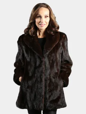 Woman's Mahogany Female Mink Fur Jacket - Day Furs