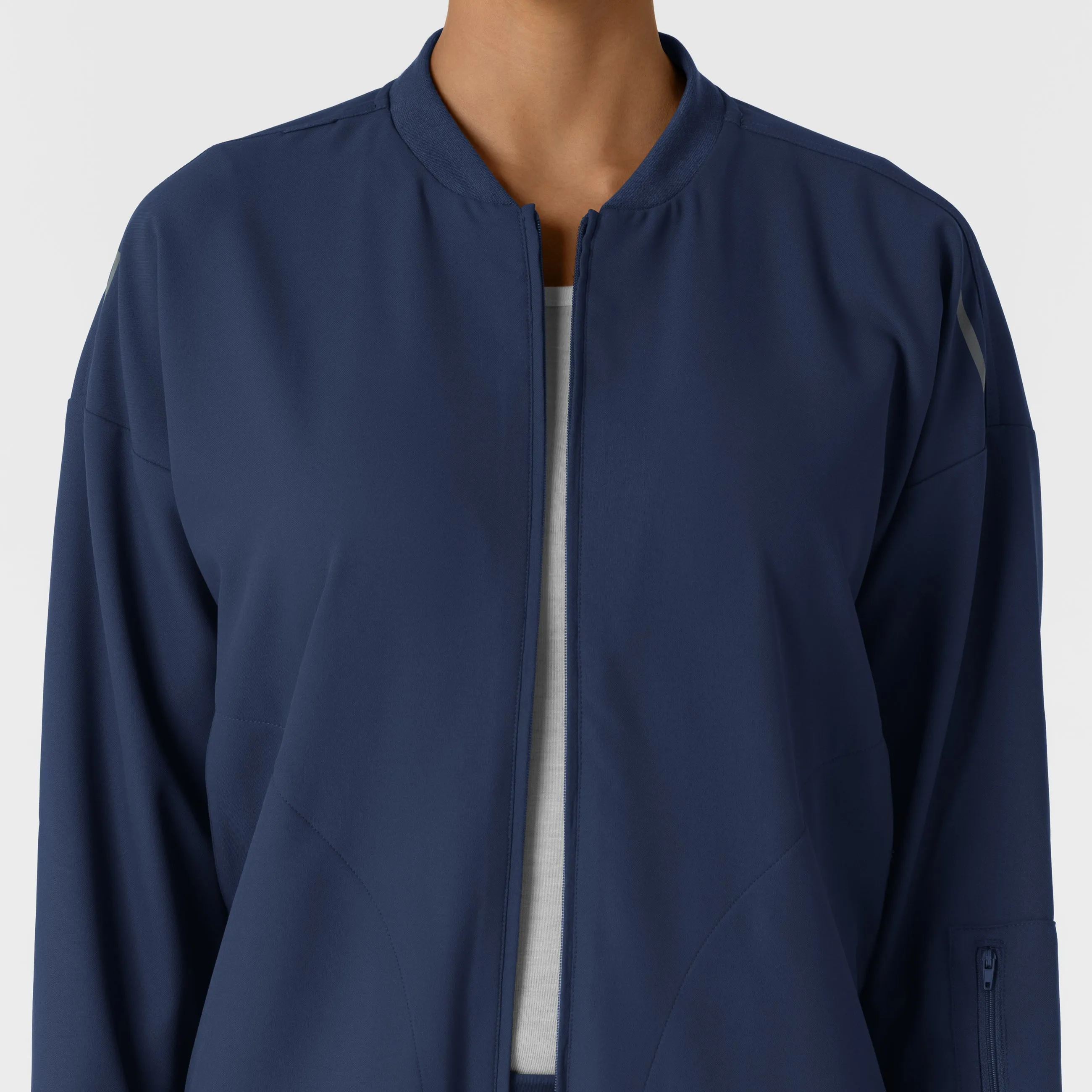 Women's Bomber Scrub Jacket - Navy