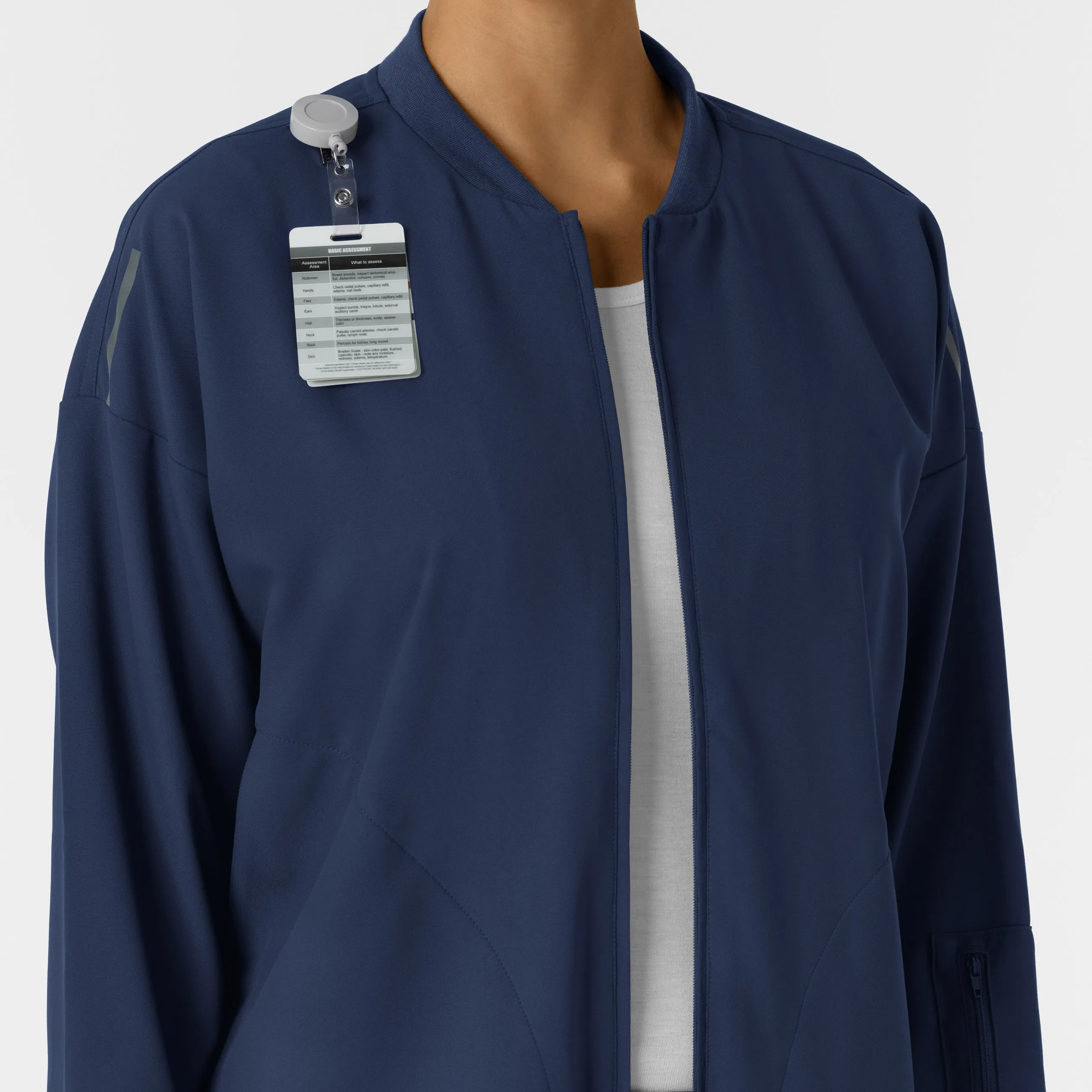 Women's Bomber Scrub Jacket - Navy