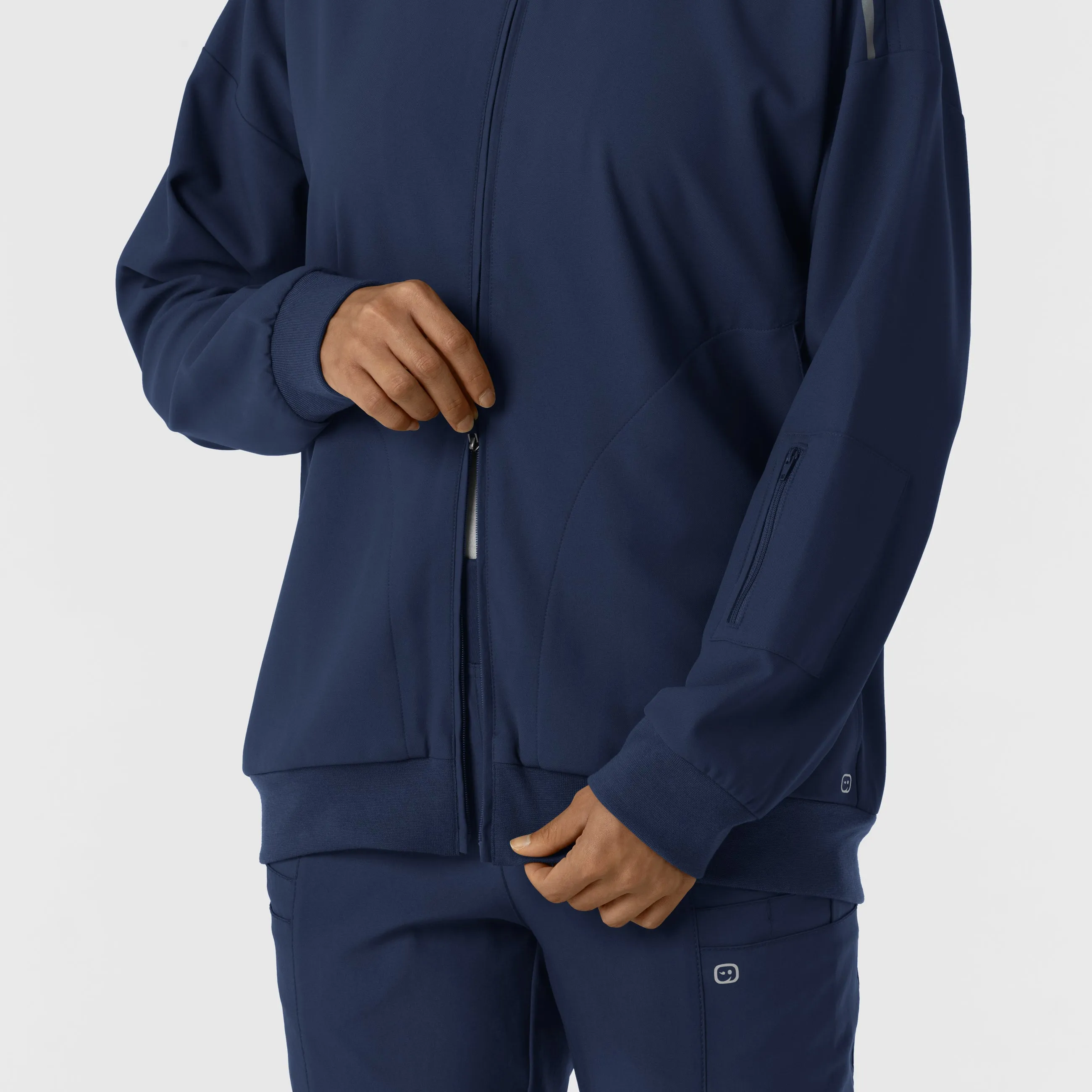 Women's Bomber Scrub Jacket - Navy