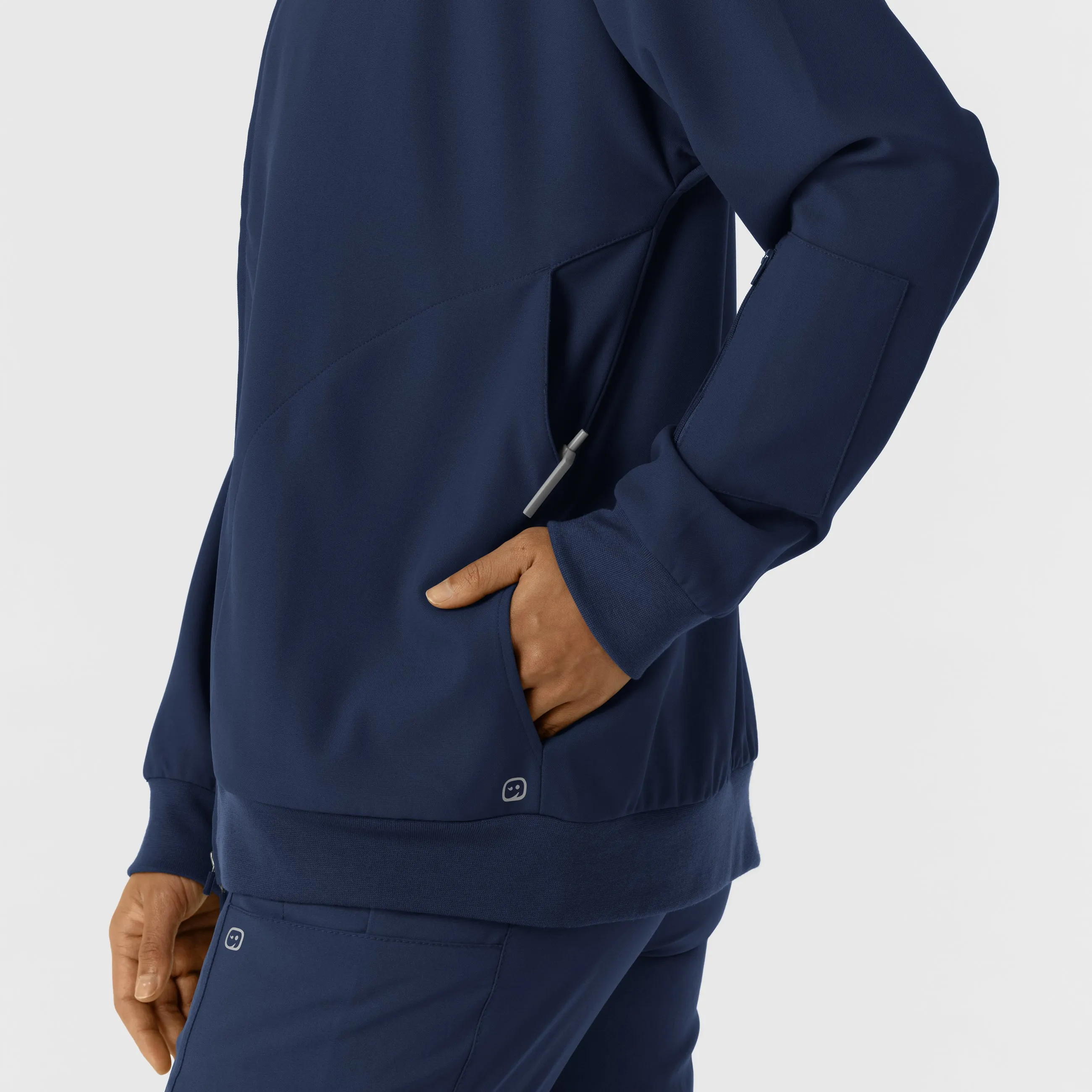 Women's Bomber Scrub Jacket - Navy