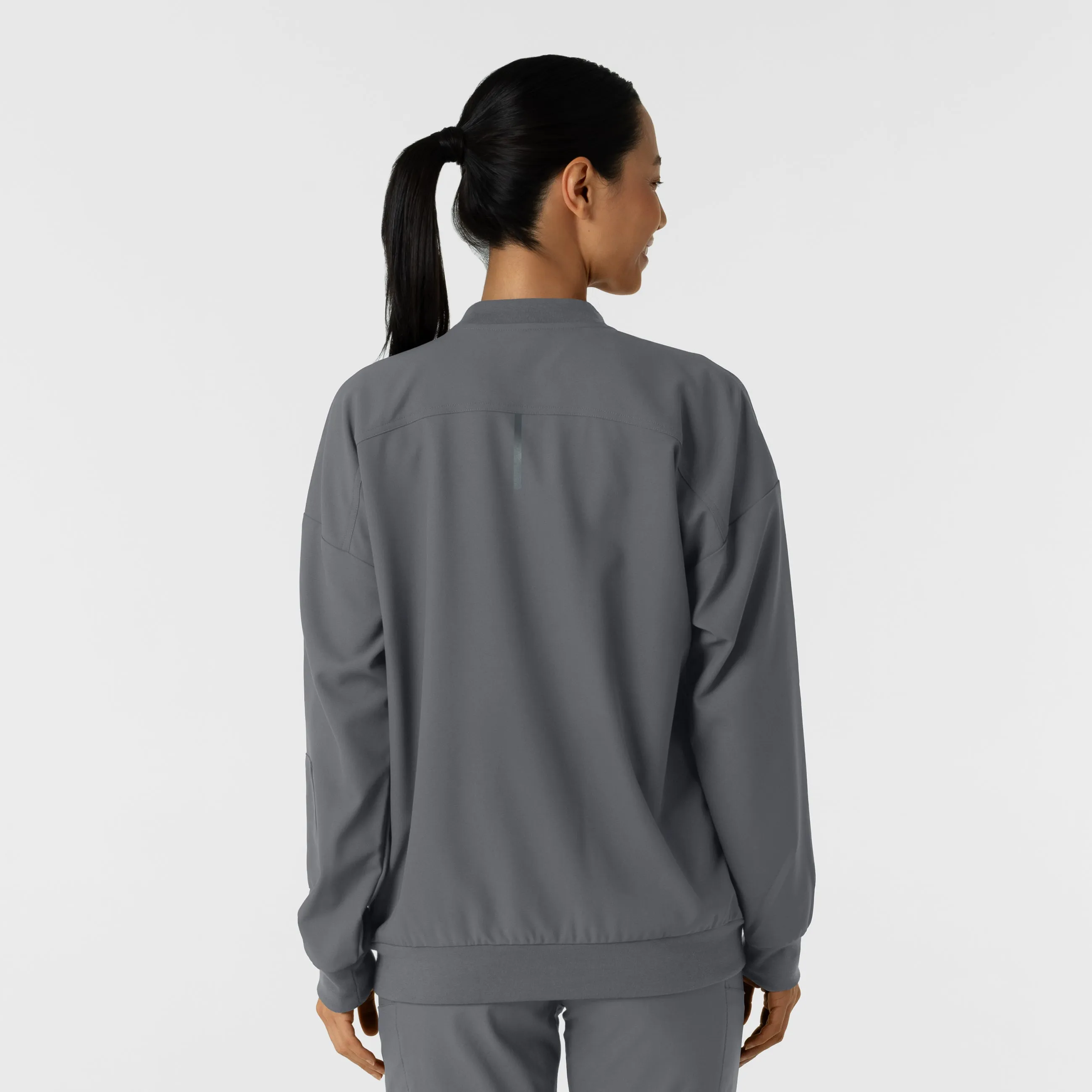 Women's Bomber Scrub Jacket - Pewter