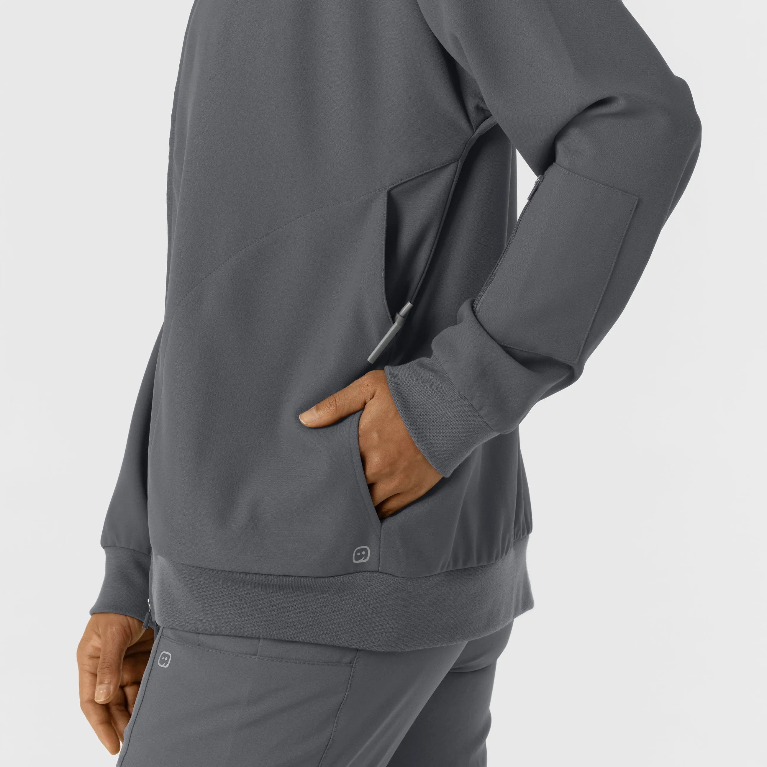 Women's Bomber Scrub Jacket - Pewter